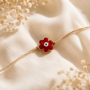 Red Flower Kids Card Rakhi