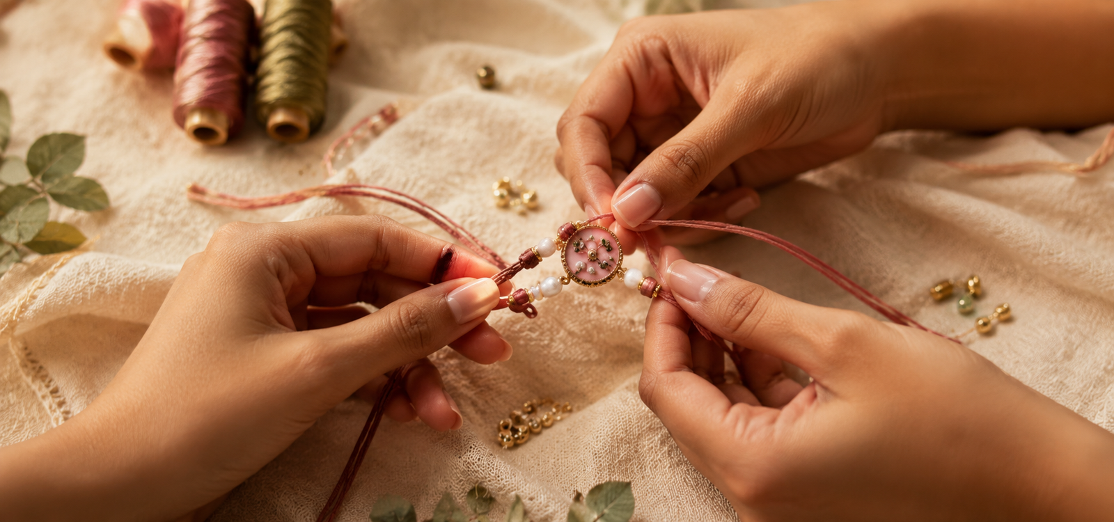 Handmade rakhis, tied with love