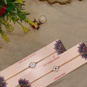 Hexagon & Evil Eye Couple Rakhi Set