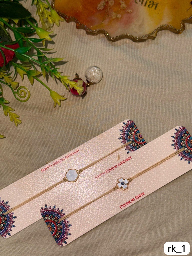 Hexagon & Evil Eye Couple Rakhi Set