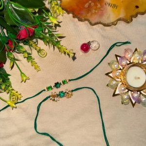 Pearl Ghungroo Couple Rakhi Set