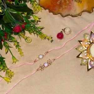 Blush Floral Couple Rakhi Set