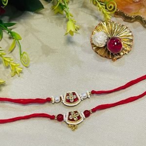 Ruby Shield Couple Rakhi Set